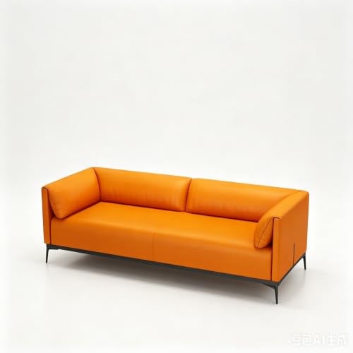 KIBONCY Mid Century Modern 3-Sitzer Sofa Kunstleder 185cm Goldbeine