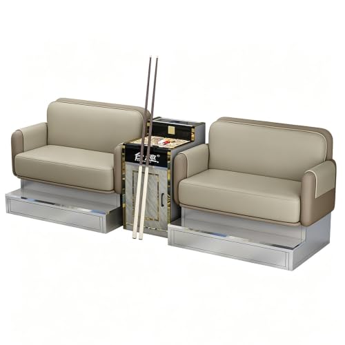 KIBONCY 3-Sitzer Kunstledersofa mit Holzbeinen Mehrfarbig