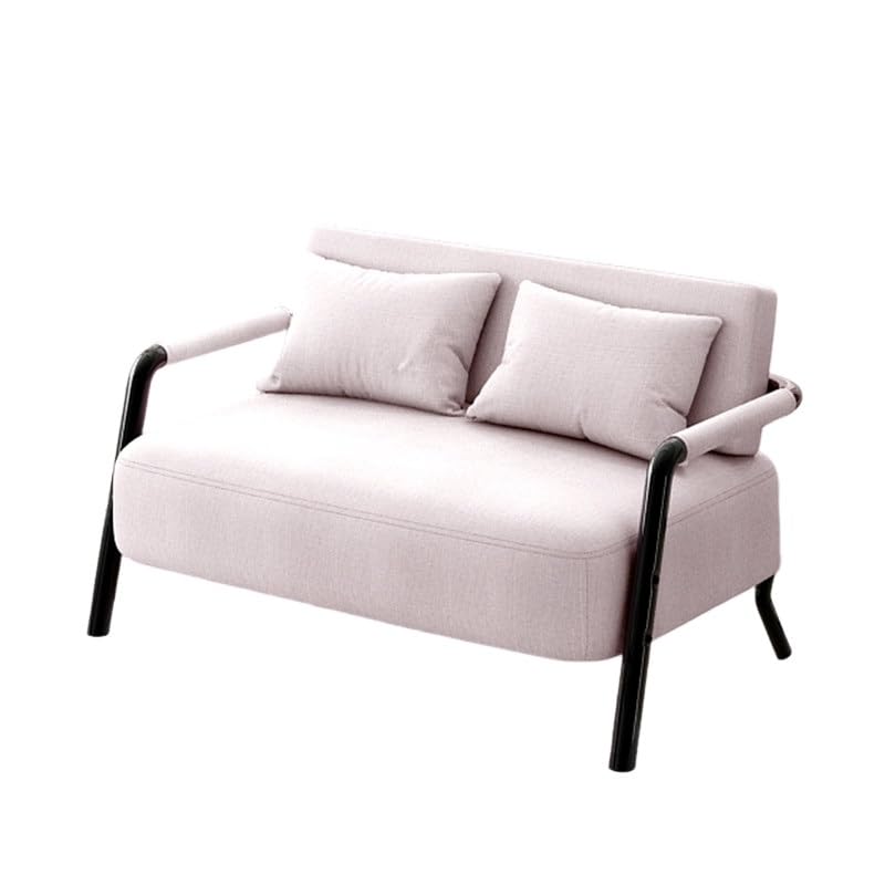 KIBONCY 2-Sitzer-Sofa Kompakt Doppelcouch Hochdichter Schwamm Stoff Mehrfarbig 65cm