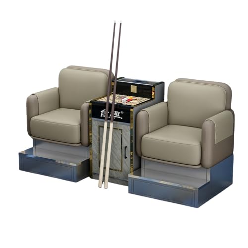 KIBONCY Billard-Zuschauersofa 4-Sitzer Mit Seitentisch Kunstleder