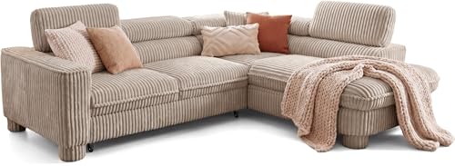 BROMARKT Cavello Ecksofa Mit Schlaffunktion Dunkelgrün Rechts