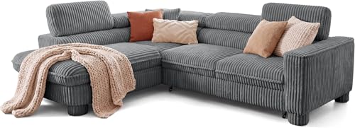 BROMARKT Cavello Ecksofa Mit Schlaffunktion Dunkelgrün Rechts