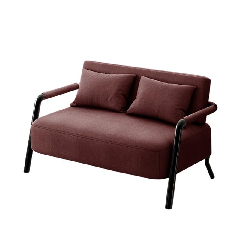 KIBONCY 2-Sitzer-Sofa Kompakt Doppelcouch Hochdichter Schwamm Stoff Mehrfarbig 65cm
