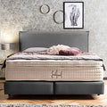 BettCo Boxspringbett London Samt Dunkelgrau 180x200 cm Ohne Topper 7-Zonen Taschenfederkern