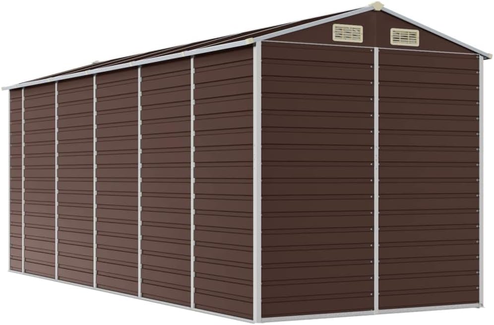 EDNRSOG Geräteschuppen 191x470x198 cm Braun Stahl