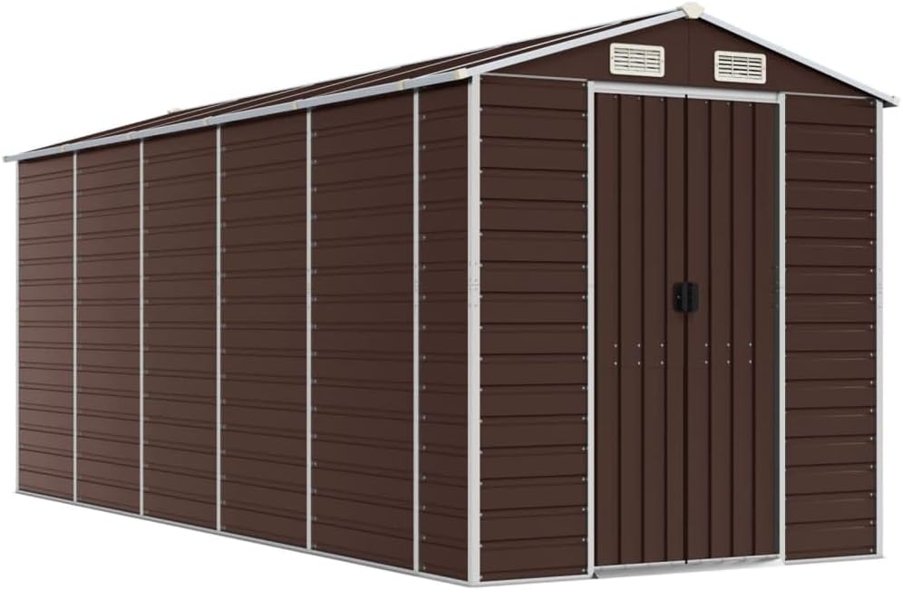 EDNRSOG Geräteschuppen 191x470x198 cm Braun Stahl