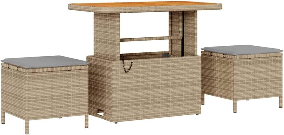 GFMGUEMV Gartensofa-Set 12-teilig Beige Poly-Rattan Stahl