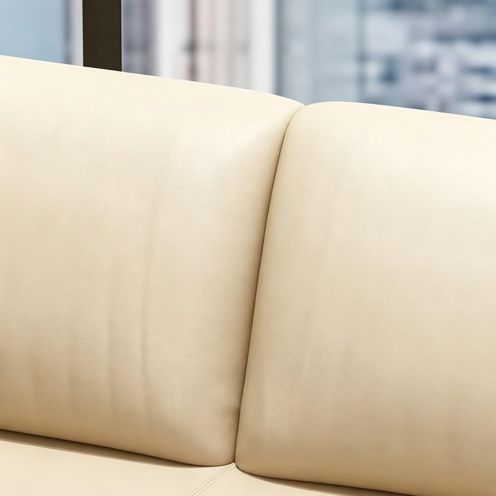 KIBONCY Mid Century Modern 3-Sitzer Sofa Kunstleder 185cm Goldbeine