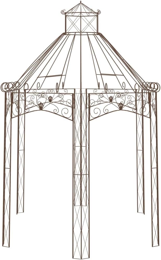 Kaloriko Gartenpavillon 400x258x378 cm Antik-Braun Schmiedeeisen