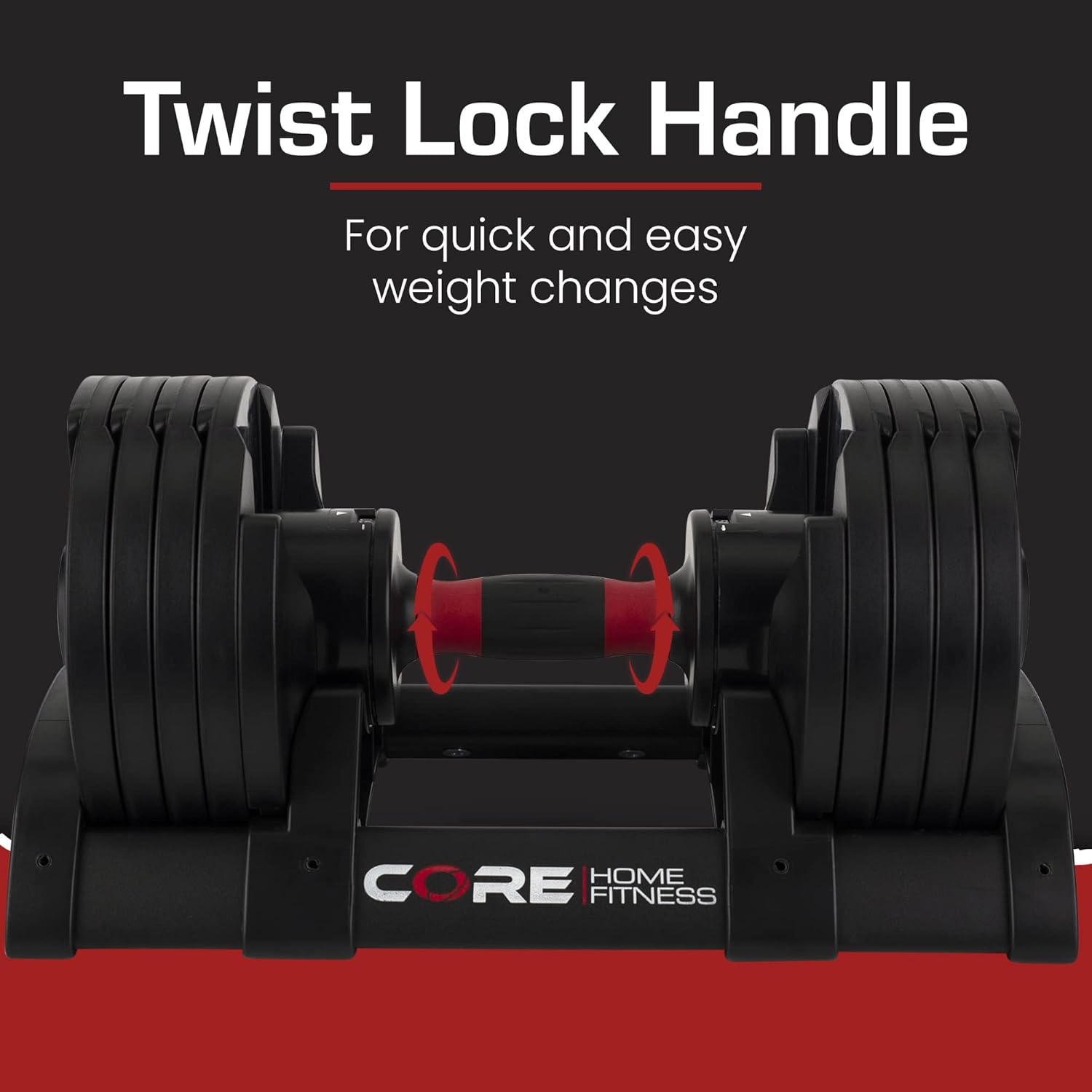 CORE FITNESS Verstellbares Hantel-Set 2x 22,7 Kg Schwarz