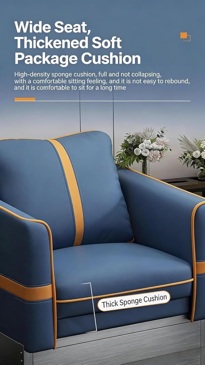 KIBONCY 3-Sitzer PU-Leder Billard Zuschauersofa Modulares Set Mehrfarbig