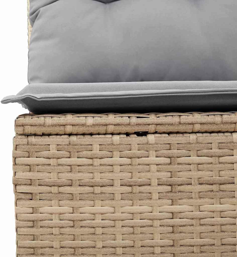 GFMGUEMV 13-teilig Poly-Rattan Lounge Set Beige mit Akazienholz-Tisch