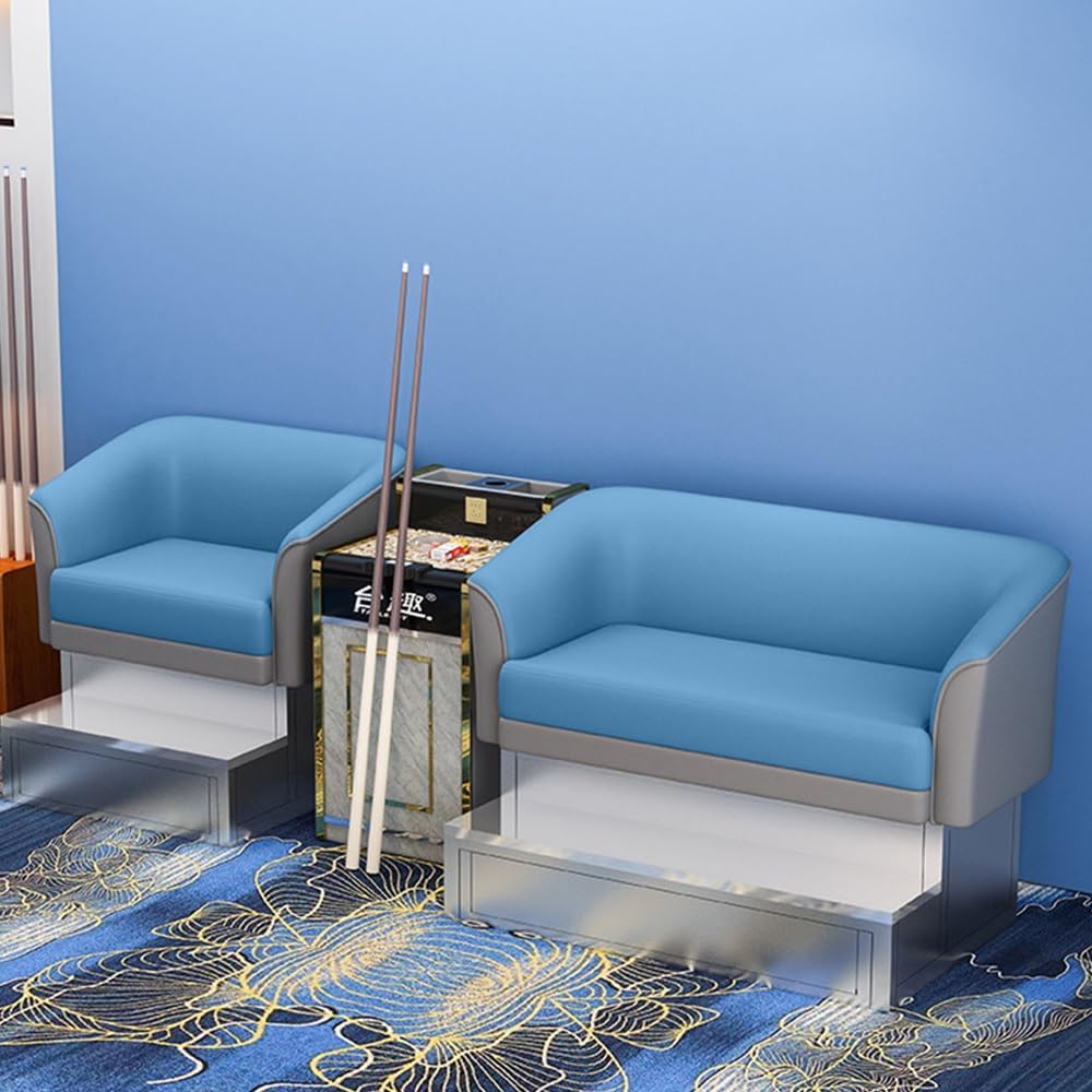 KIBONCY Billard-Zuschauersofa-Set 2-Sitzer 300x120 cm Blau