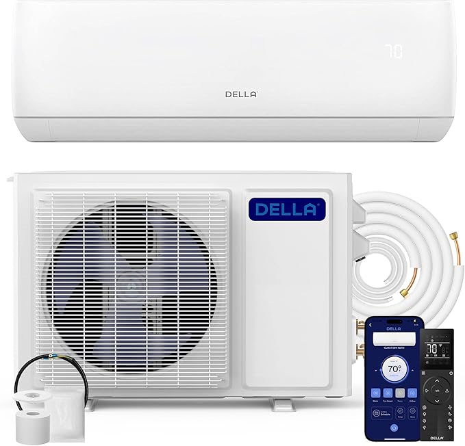 Della 12000 BTU Mini Split Klimaanlage 20 SEER2 Weiß