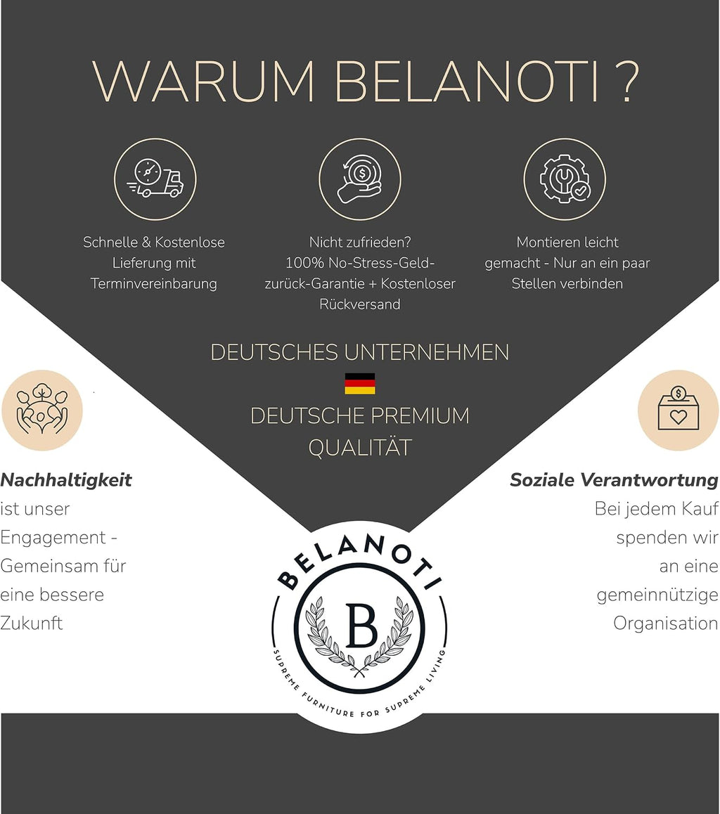 Belanoti Marbo Boxspringbett 140x200 Mit Bettkasten 7-Zonen Taschenfederkern Matratze Visco Topper Weißgrau H2/H3