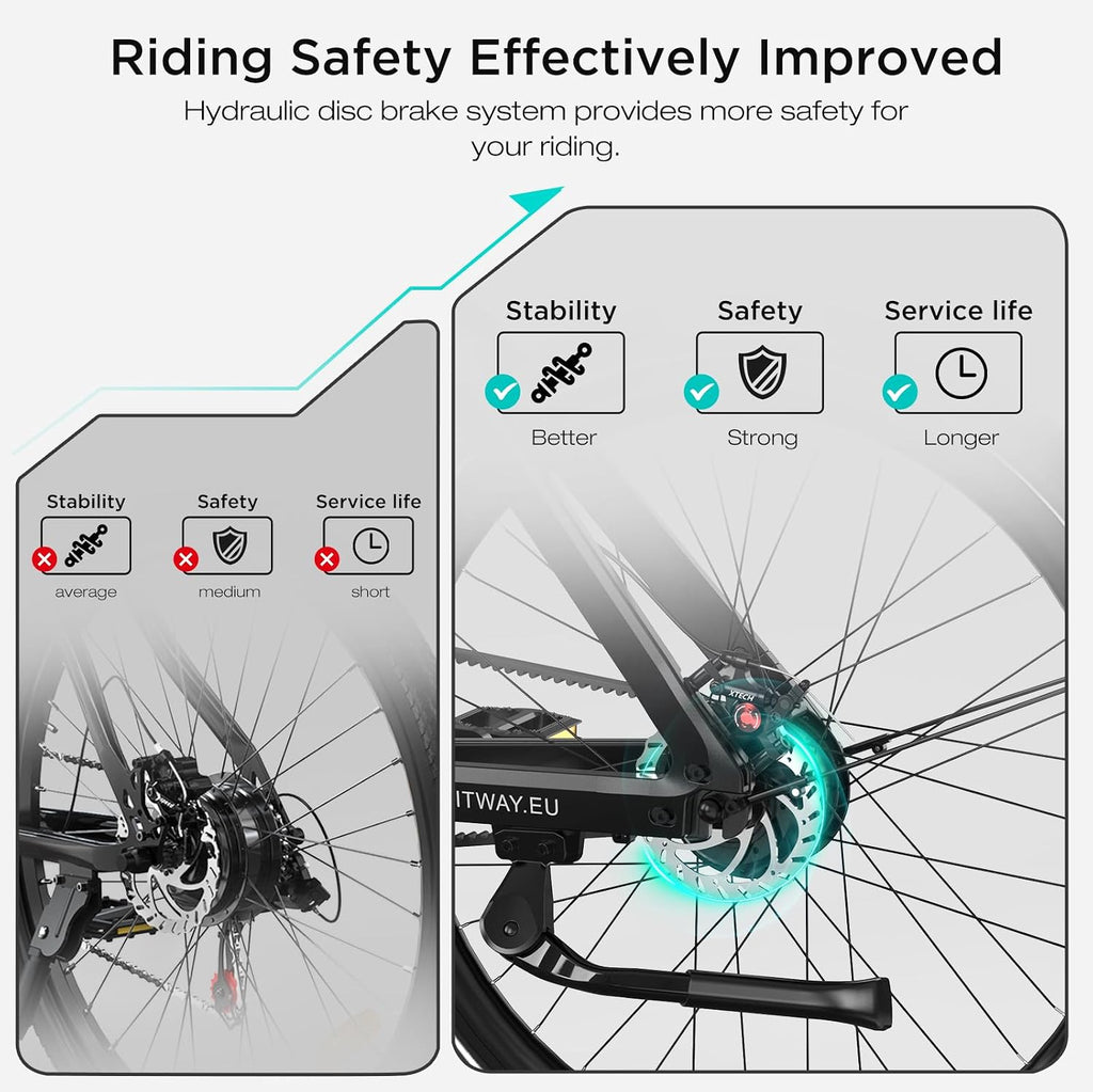 HITWAY EBIKE-X Pedelec 250W 345,6Wh Akku 70km Reichweite Schwarz