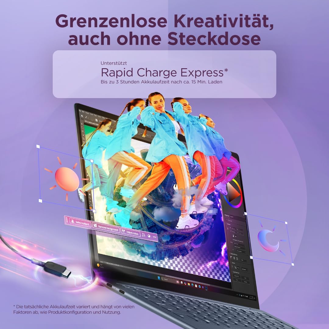 Lenovo Yoga Slim 7X 14" WUXGA OLED Laptop Snapdragon X2 Plus 16 GB RAM 1 TB SSD Cosmic Blau
