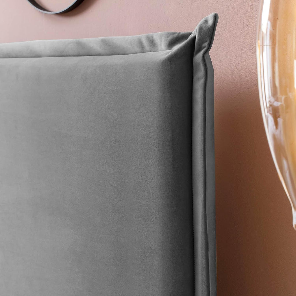 BettCo Boxspringbett London Velours Grau 140x200 Ohne Topper