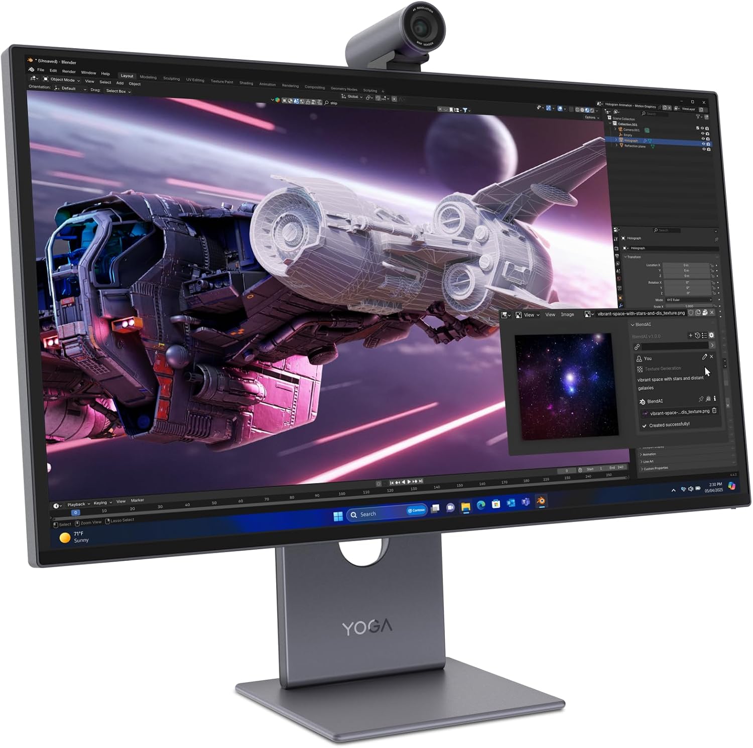 Lenovo Yoga Pro 27UD-10 26.5 Zoll QD-OLED 4K Monitor 120Hz 0.03ms HDMI 2.1 USB-C Schwarz