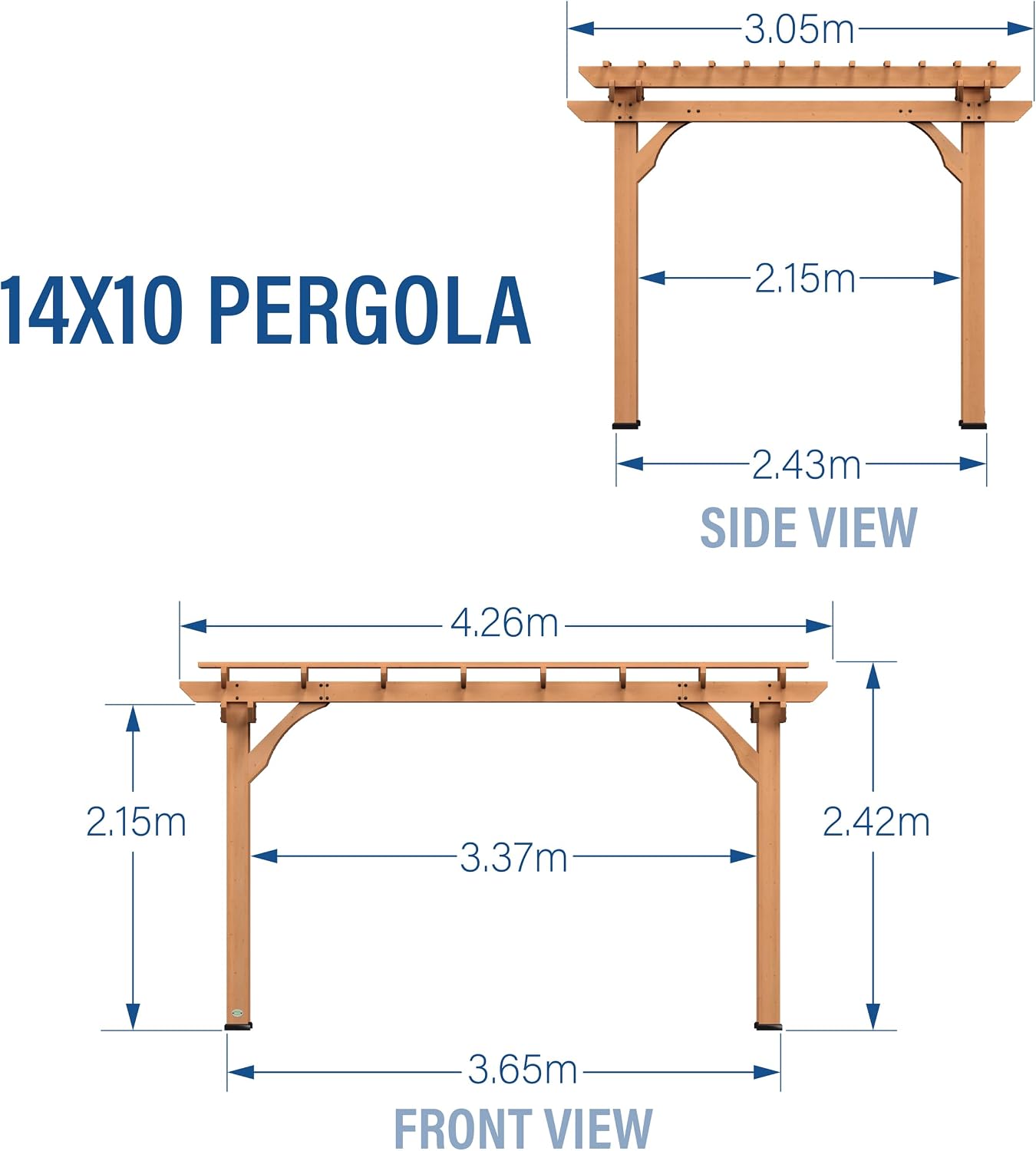 Backyard Discovery Holzpergola 305 X 426 Cm Freistehend