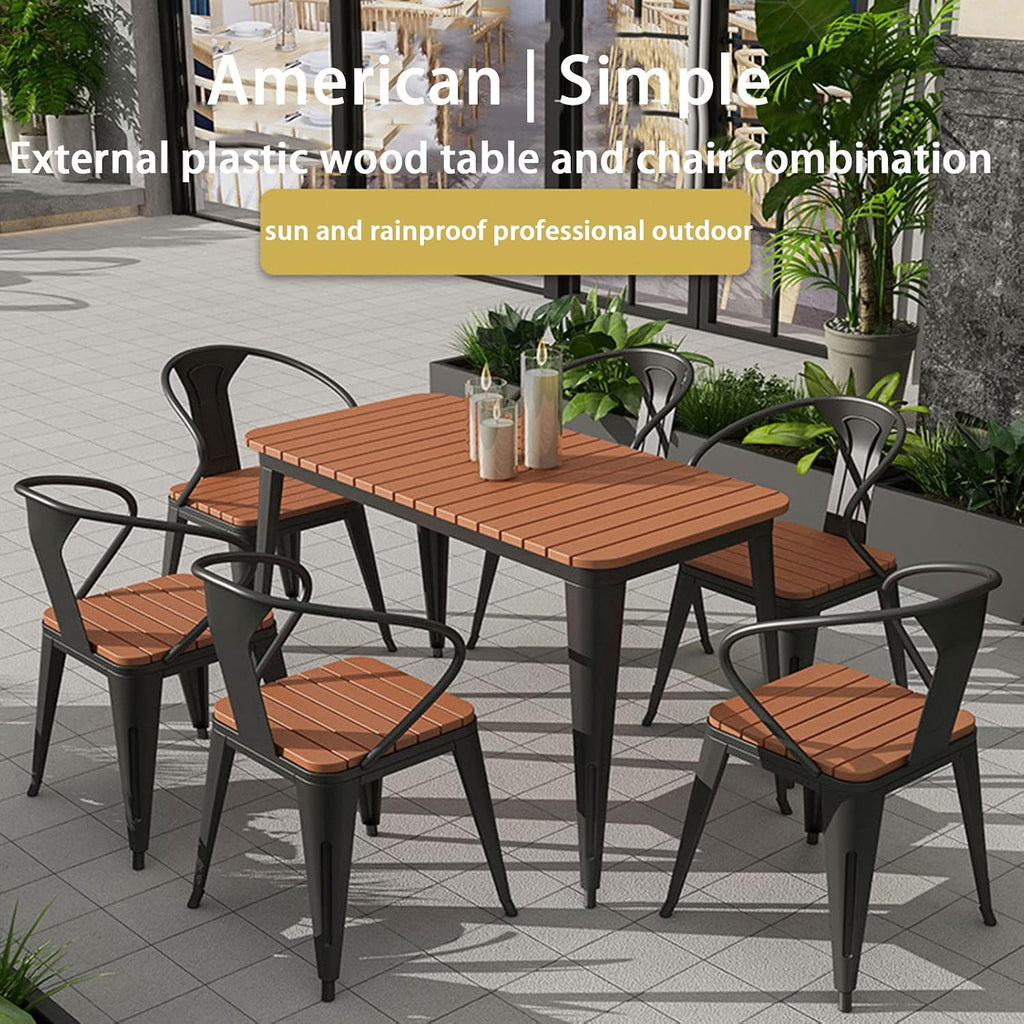 Generisch Kunststoff Freizeitstuhl Set 4 Stühle Tisch Schwarz