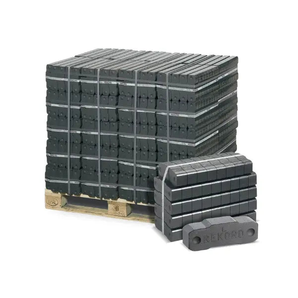 Rekord Braunkohlebriketts – 1000 kg Palette (40 × 25 kg) lang brennende Briketts für Ofen und Kamin