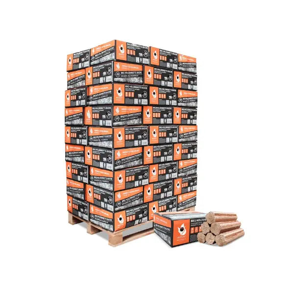 Heizfuxx BBQ Buchenholzbriketts 972 kg Palette (54 x 18 kg) – Premium Grill- & Feuerstellenbriketts aus Buche