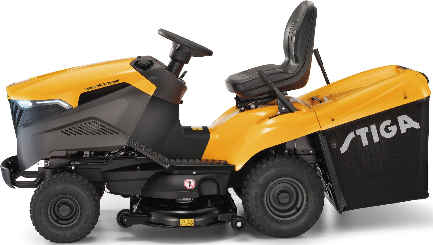 Stiga Rasentraktor Estate 7102 W Special HONDA mit Mulchstopfen, Anhängerkupplung und Ladegerät
