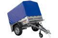 Anhänger 150 KIPP 150×106 cm [mit blauer Hochplane, Hochspriegel und Stützrad]-Neu