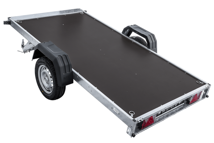 Anhänger 264×125 UNITRAILER FORCE 264 KIPP ungebremst mit H-1100 Rahmen und grauer Plane-Neu