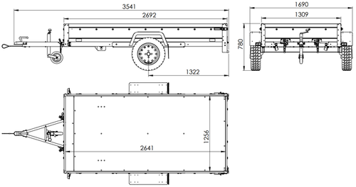 Anhänger GARDEN TRAILER 264 KIPP mit Bordwandaufsatz und Aludeckel-Neu