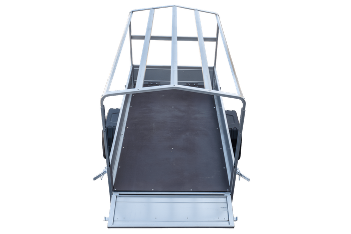 Anhänger Garden Trailer 200 KIPP 200×106 cm 750 kg [mit Hochspriegel, blauer Hochplane und Stützrad]-Neu