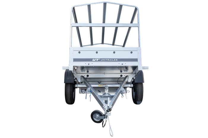 Anhänger Garden Trailer 200 KIPP 200×106 cm 750 kg [mit Hochspriegel, blauer Hochplane und Stützrad]-Neu