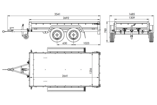 Anhänger mit zwei Achsen Garden Trailer 264/2 KIPP [inkl. zusätzliche Bordwände und Flachplane]-Neu
