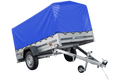 Auto Anhänger 230×125 Garden Trailer 230 KIPP Unitrailer 750 kg mit Stützrad, blauer Hochplane und Hochspriegel-Neu