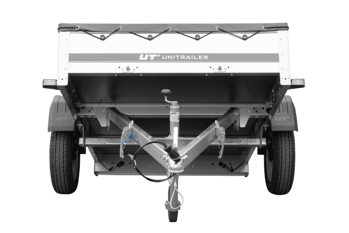Autotransportanhänger 200×125 UNITRAILER GARDEN 201 KIPP mit H-0-Rahmen und grauer Plane-Neu