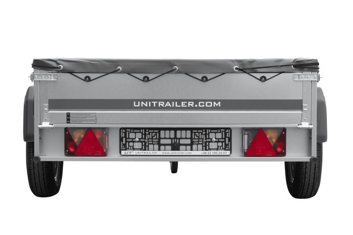 Autotransportanhänger 200×125 UNITRAILER GARDEN 201 KIPP mit H-0-Rahmen und grauer Plane-Neu