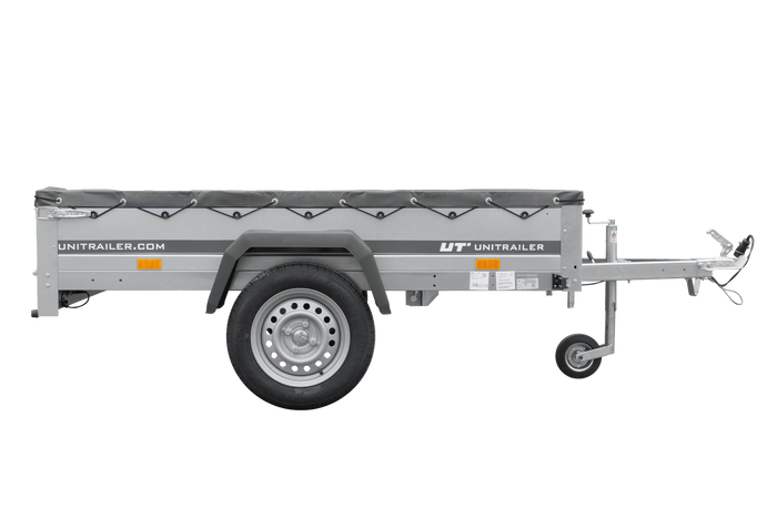 Autotransportanhänger 200×125 UNITRAILER GARDEN 201 KIPP mit H-0-Rahmen und grauer Plane-Neu