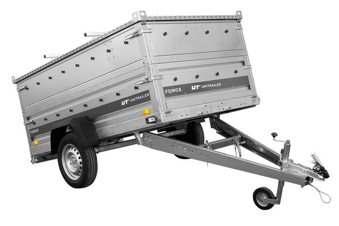 Autotransportanhänger 230×125 UNITRAILER FORCE 230 KIPP mit BIS-Seitenwänden und Aluminiumabdeckung-Neu