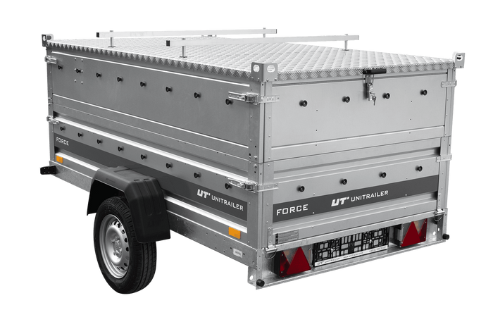 Autotransportanhänger 230×125 UNITRAILER FORCE 230 KIPP mit BIS-Seitenwänden und Aluminiumabdeckung-Neu