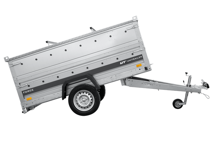 Autotransportanhänger 230×125 UNITRAILER FORCE 230 KIPP mit BIS-Seitenwänden und Aluminiumabdeckung-Neu