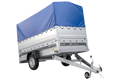 Autotransportanhänger 264×125 UNITRAILER FORCE 264 KIPP mit BIS-Seitenwänden, H-800-Rahmen und blauer Plane-Neu