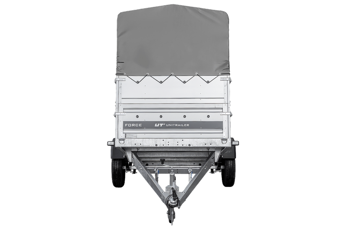 Autotransportanhänger 264×125 UNITRAILER FORCE 264 KIPP mit BIS-Seitenwänden, H-800-Rahmen und grauer Plane-Neu