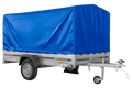 Autotransportanhänger auf Federn 264×150 UNITRAILER GARDEN 265/R KIPP mit H-1100 Rahmen und blauer Plane-Neu