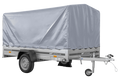 Autotransportanhänger auf Federn 264×150 UNITRAILER GARDEN 265/R KIPP mit H-1100 Rahmen und grauer Plane-Neu