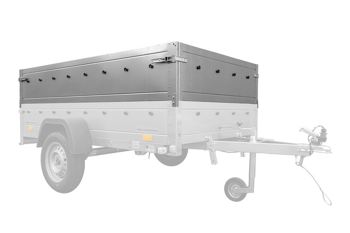 Anhänger mit faltbarer Deichsel GARDEN TRAILER 230 KIPP mit zusätzlichen Bordwänden, Stützrad und blauer Flachplane-Neu