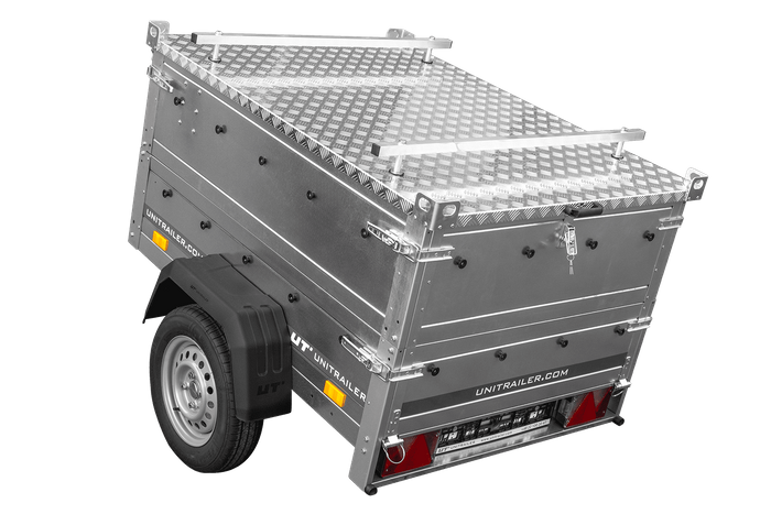 Einachsanhänger 150×106 UNITRAILER GARDEN 150 KIPP mit BIS-Seitenwänden und Aluminiumabdeckung-Neu