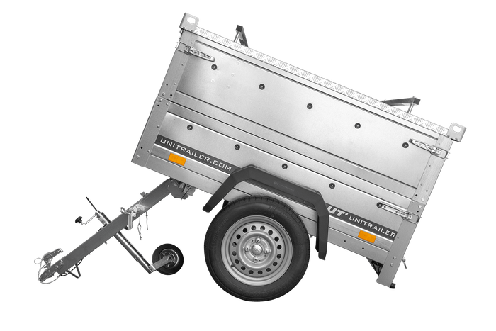 Einachsanhänger 150×106 UNITRAILER GARDEN 150 KIPP mit BIS-Seitenwänden und Aluminiumabdeckung-Neu