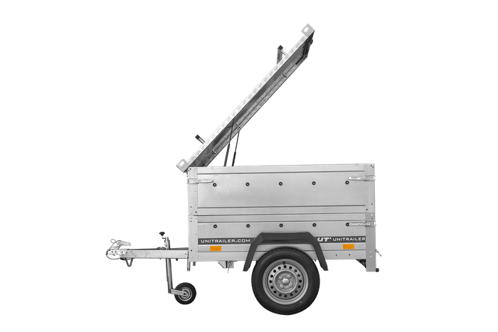 Einachsanhänger 150×106 UNITRAILER GARDEN 150 KIPP mit BIS-Seitenwänden und Aluminiumabdeckung-Neu