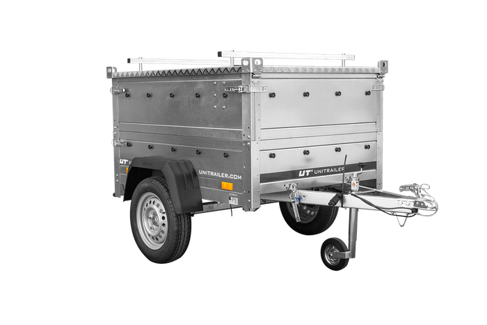 Einachsanhänger 150×106 UNITRAILER GARDEN 150 KIPP mit BIS-Seitenwänden und Aluminiumabdeckung-Neu
